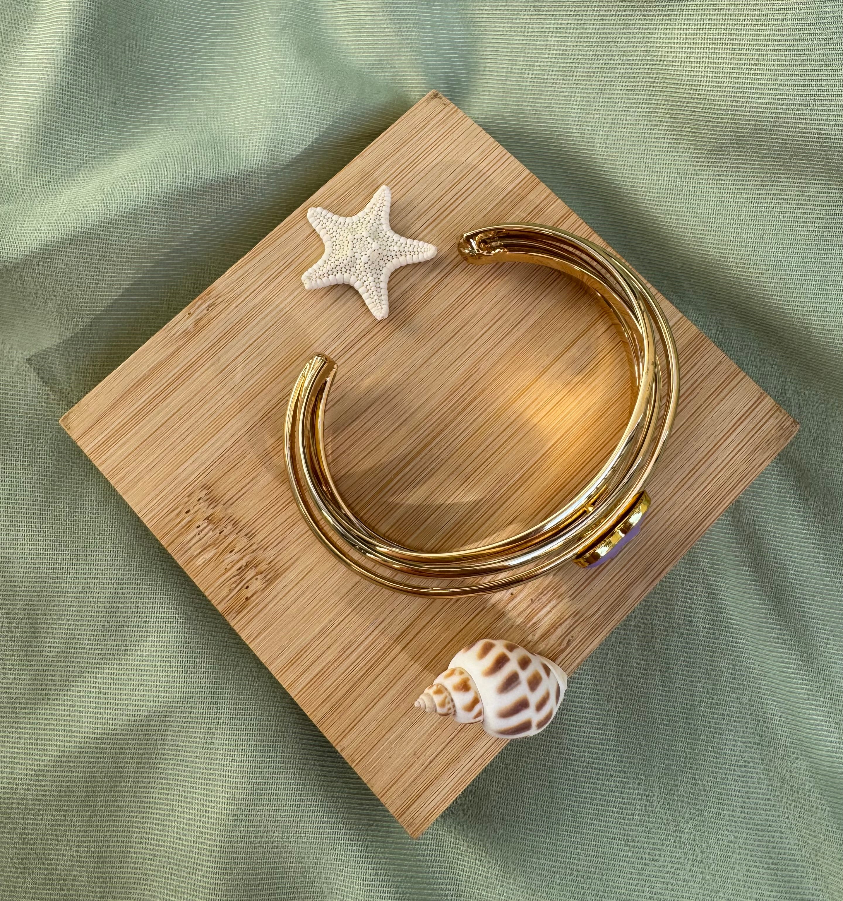 COLLIER BOUTON UPCYCLE - violette
