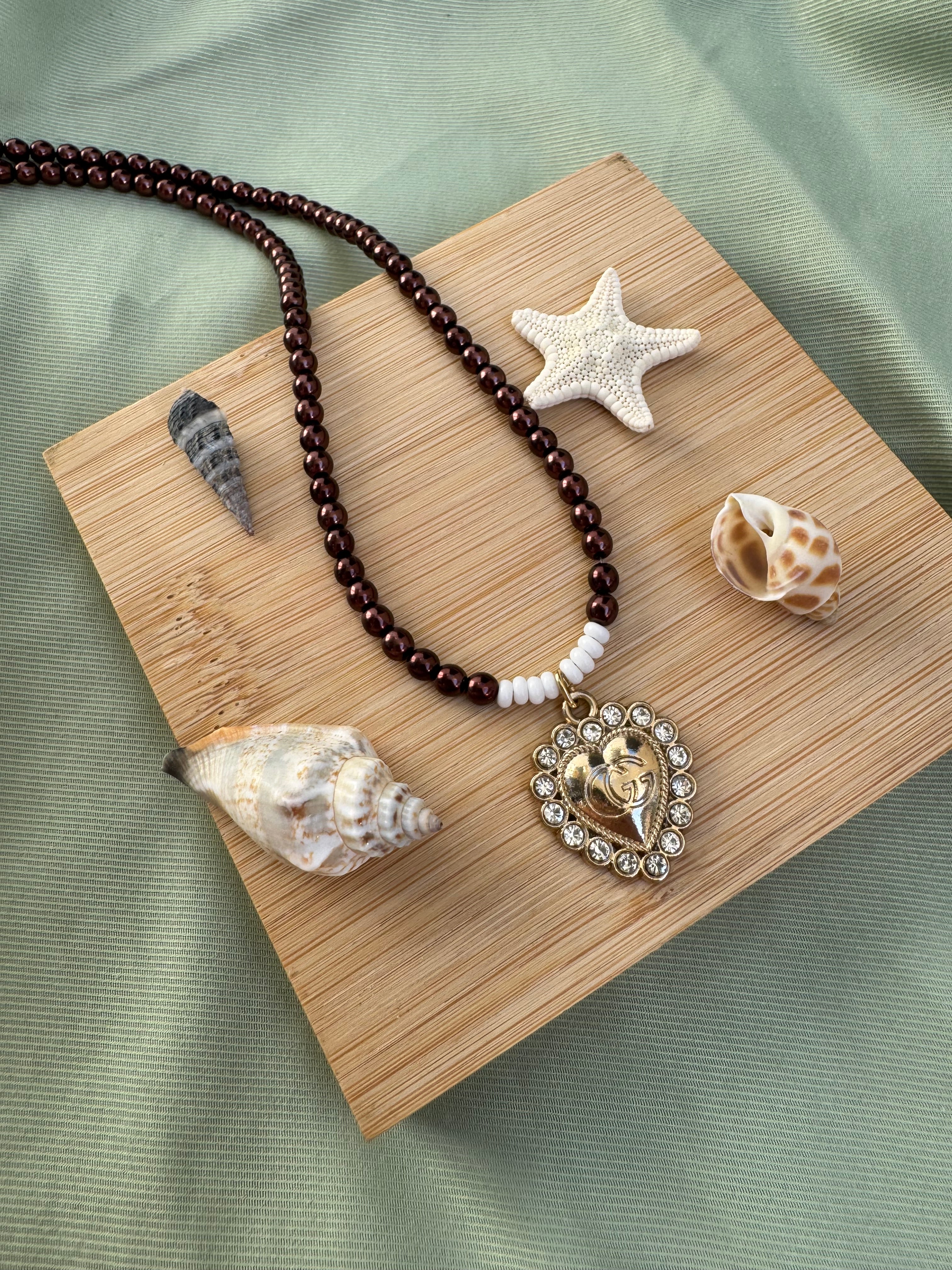 COLLIER BOUTON UPCYCLE - vintage