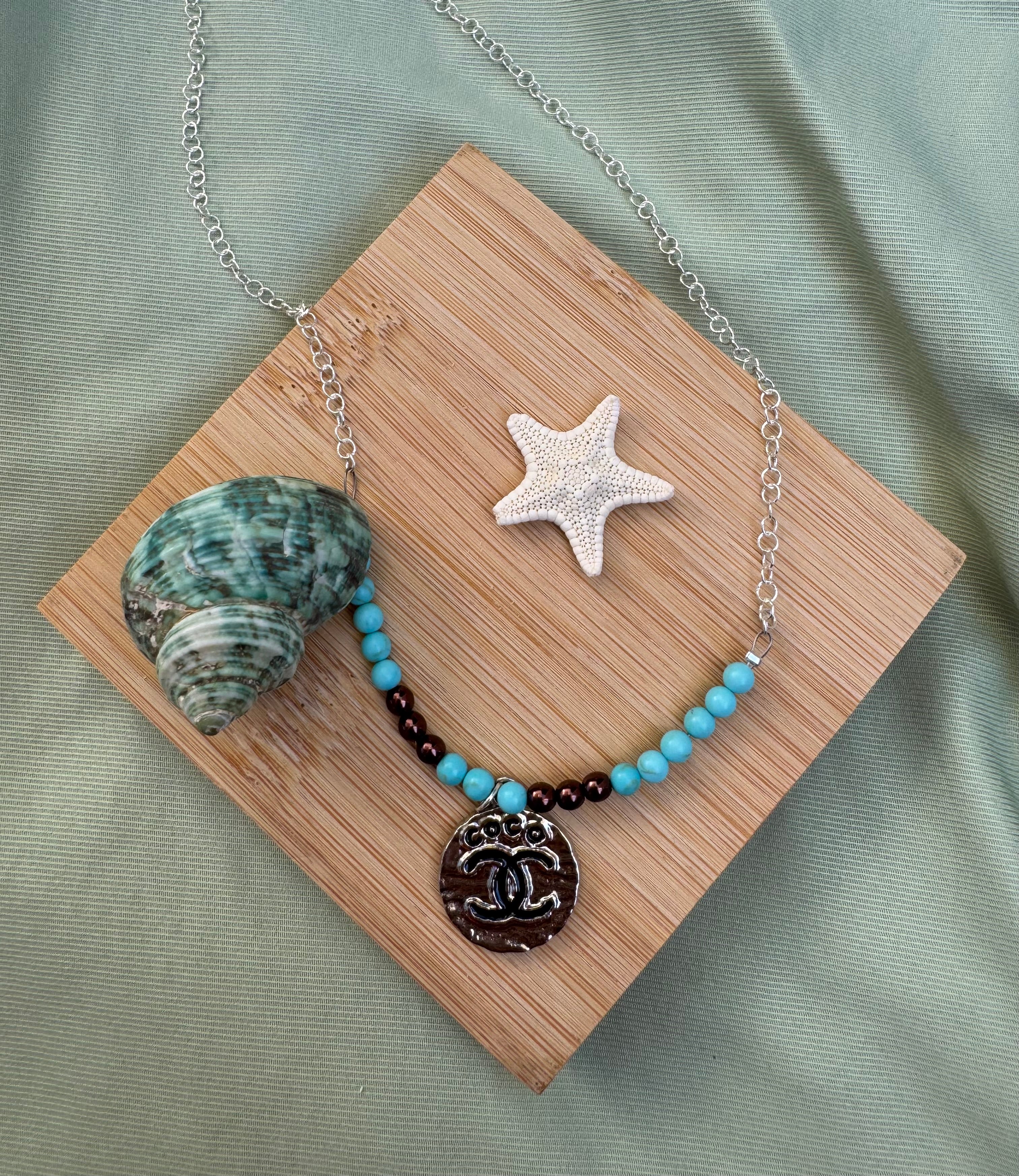 COLLIER BOUTON UPCYCLE - silver