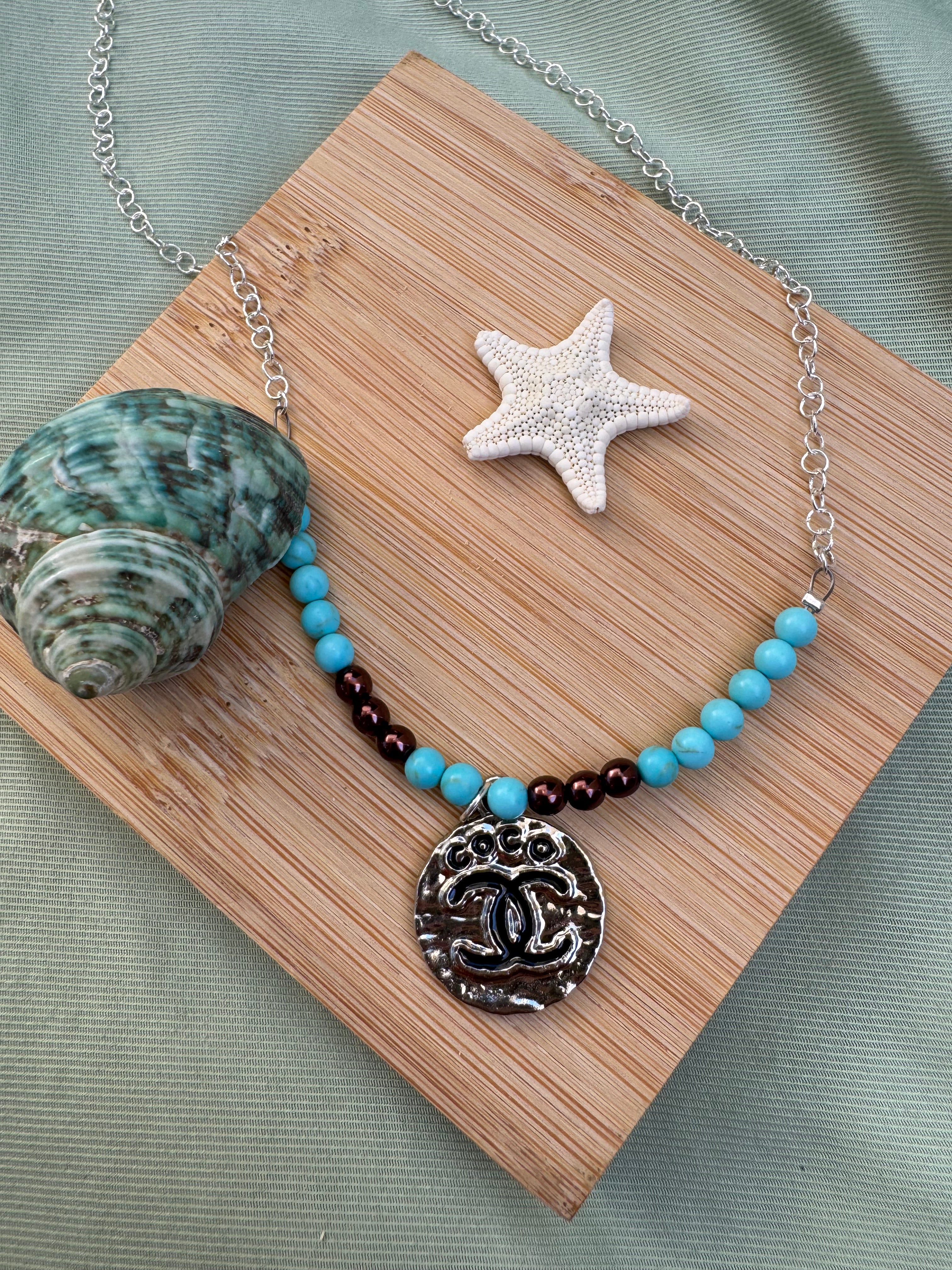 COLLIER BOUTON UPCYCLE - silver