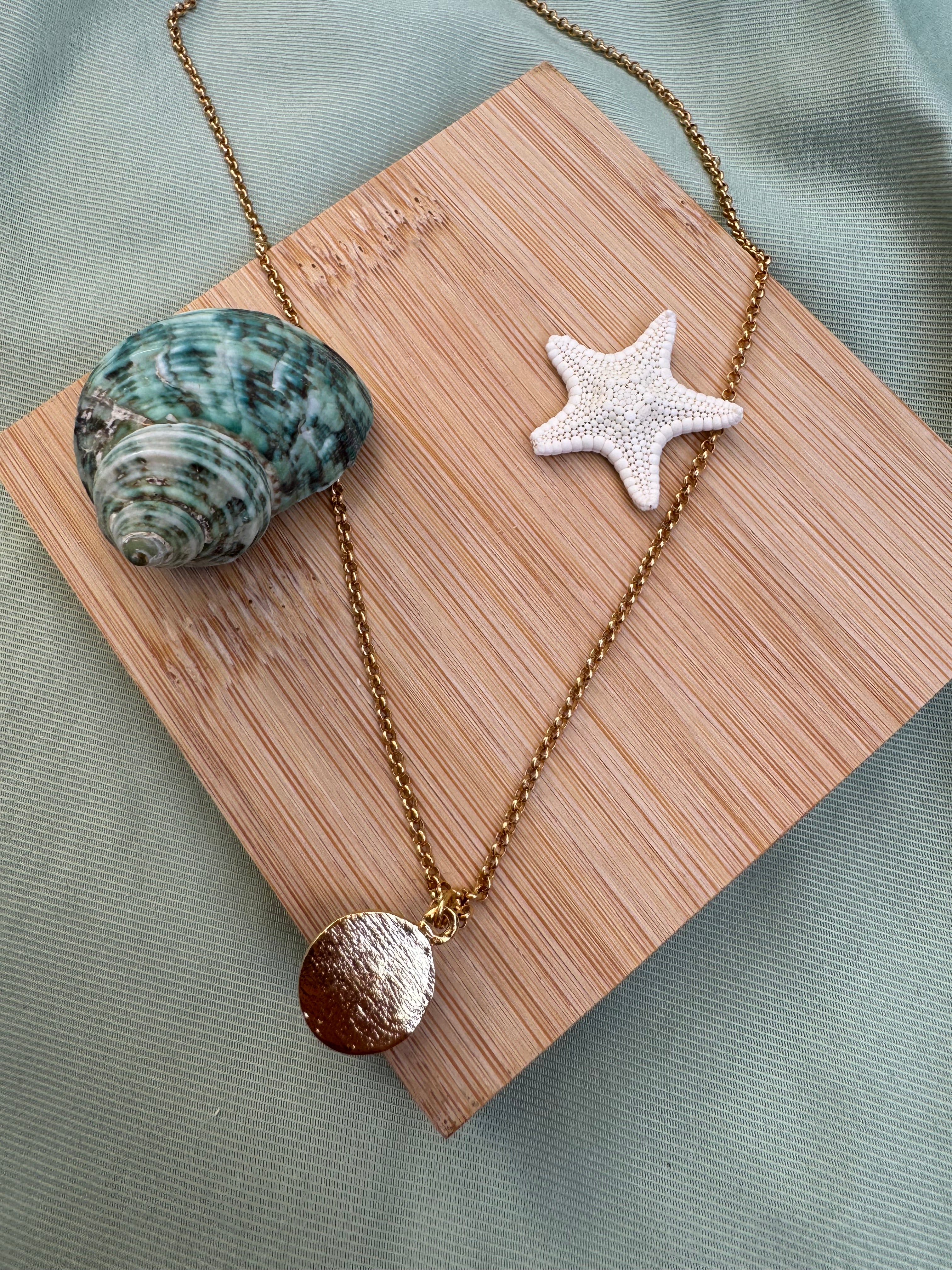COLLIER BOUTON UPCYCLE - ocean