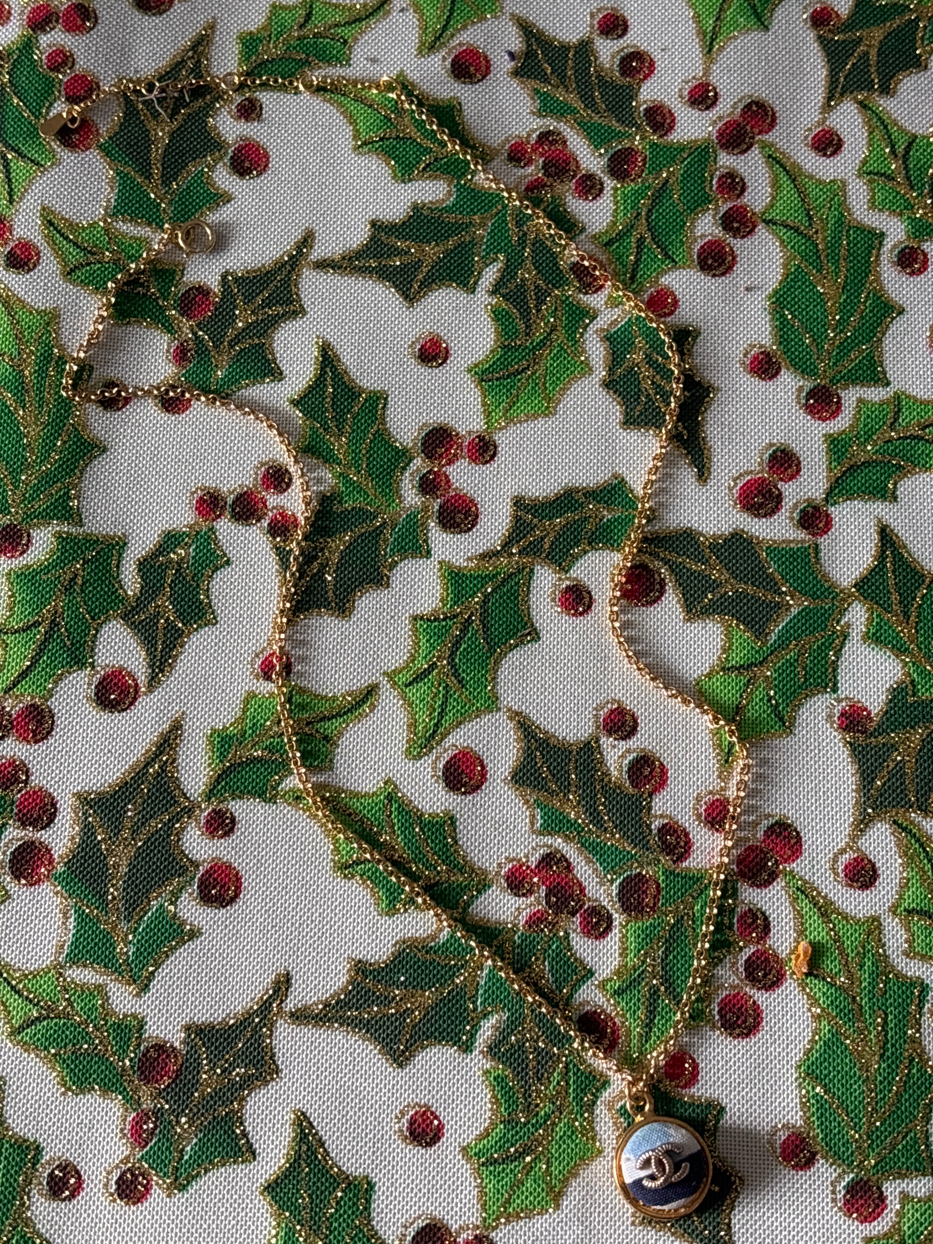 COLLIER BOUTON UPCYCLE - ocean