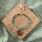 BRACELET BOUTON UPCYCLE - ciel