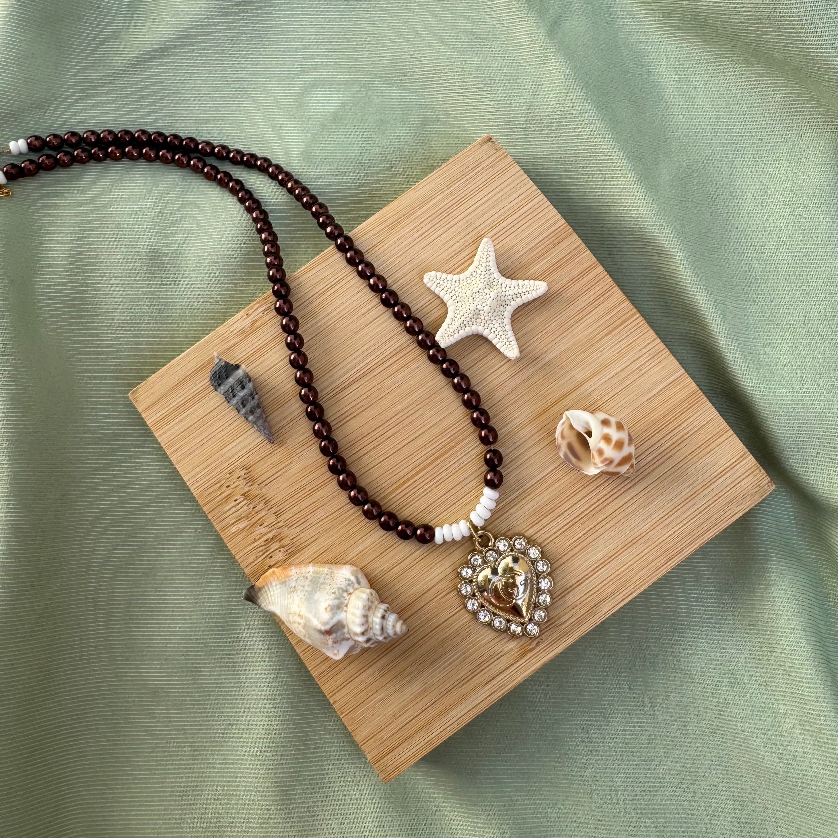 COLLIER BOUTON UPCYCLE - vintage