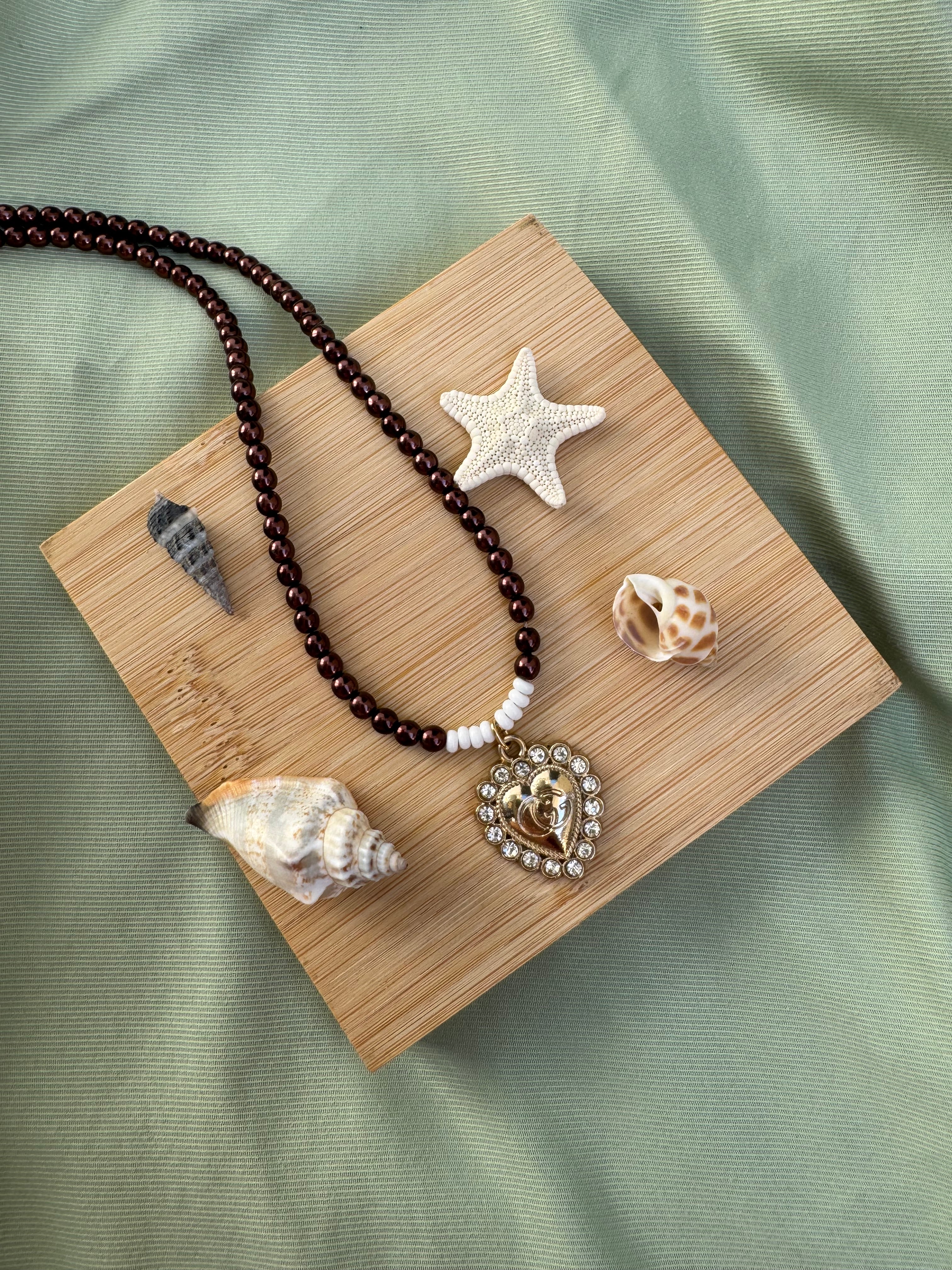 COLLIER BOUTON UPCYCLE - vintage