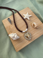 COLLIER BOUTON UPCYCLE - vintage